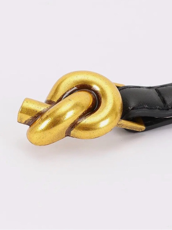 Gold Knot Buckle Black Belt